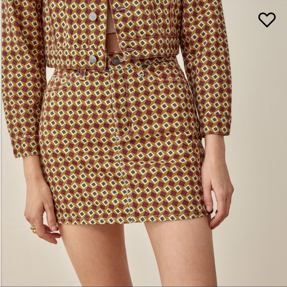 Reformation Jackie High Rise Denim Miniskirt Size 26, Worn Twice